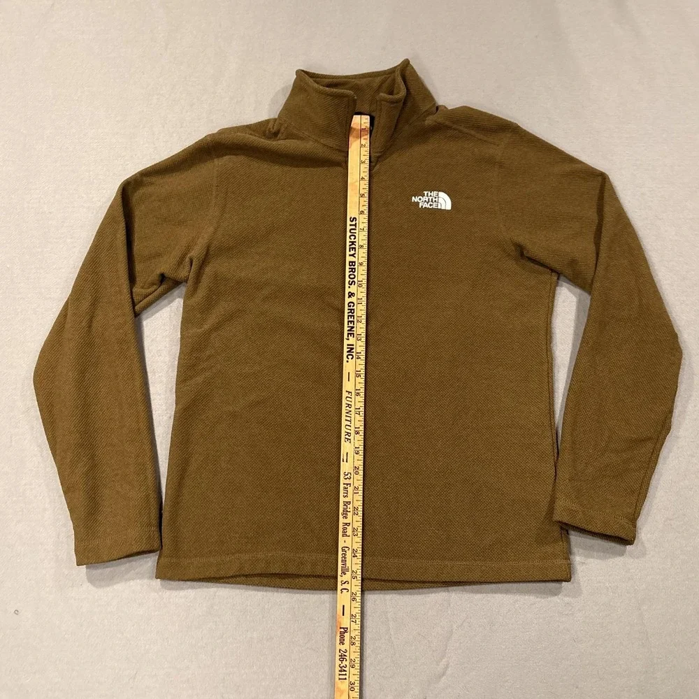 The‎ North Face Sweater Men Medium Brown Waffle Knit 1/4 Zip Pullover Hiking